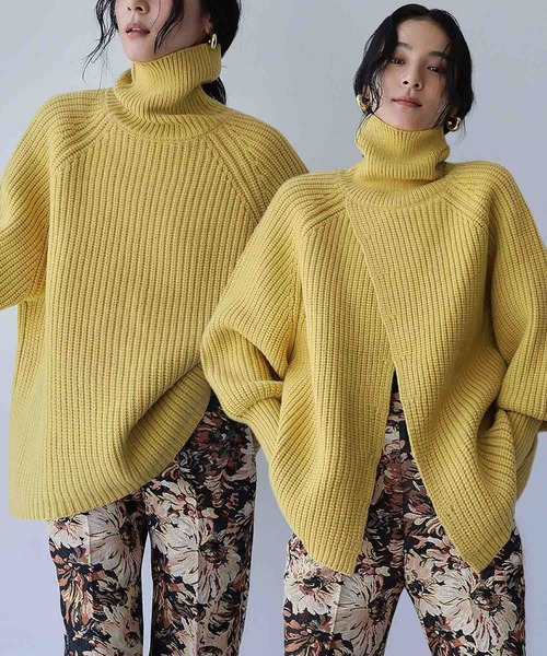 ELFRANK ニット セーター 前後2WAY タートルネック オーバーサイズ