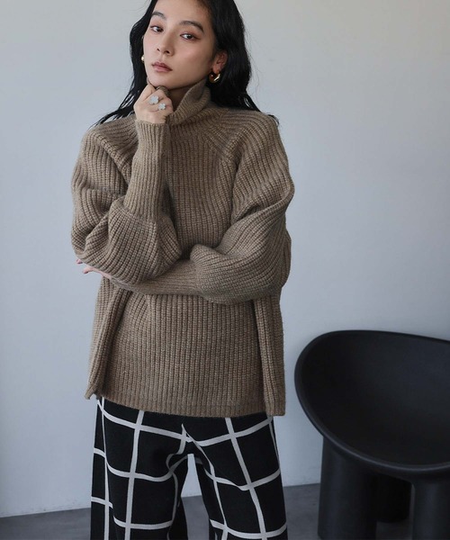 ELFRANK ニット セーター 前後2WAY タートルネック オーバー ELFRANK ニット セーター 前後2WAY タートルネック オーバー