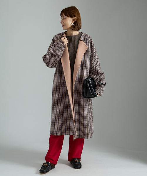 今期完売 タグ付き未使用 VERMEIL par iena チェックコート VERMEIL par iena（ヴェルメイユパーイエナ） コート アウター