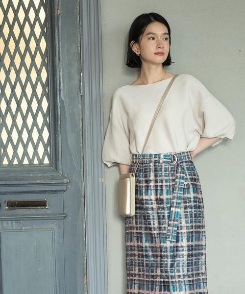 「OPAQUE.CLIP」 半袖ニット 36 ブラウン系その他 レディース_画像5