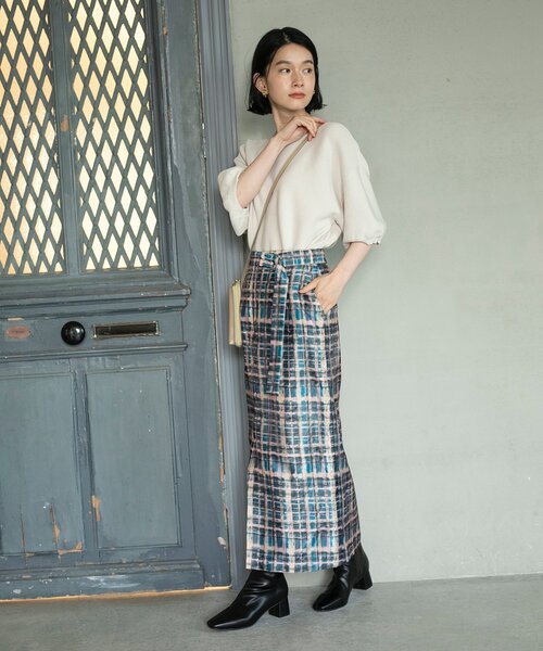 「OPAQUE.CLIP」 半袖ニット 36 ブラウン系その他 レディース_画像7