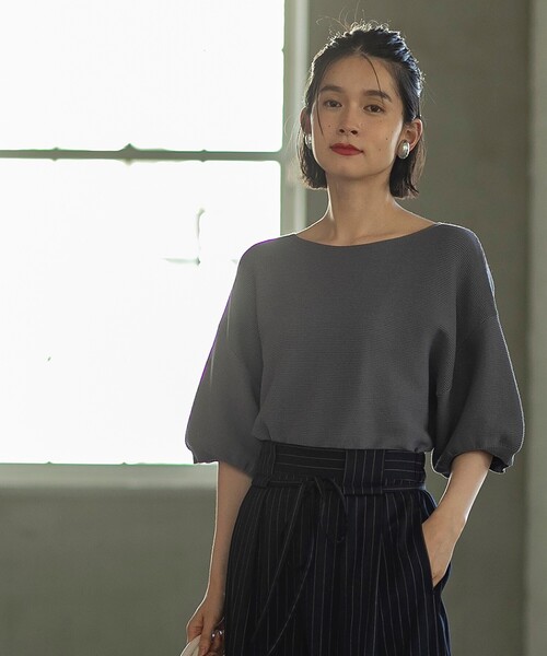 「OPAQUE.CLIP」 半袖ニット 36 ブラウン系その他 レディース_画像9