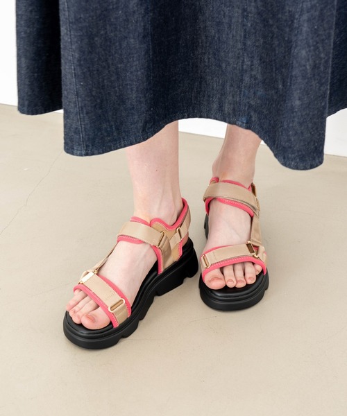 「Launa lea」 フラットサンダル M ブラック レディース_画像6