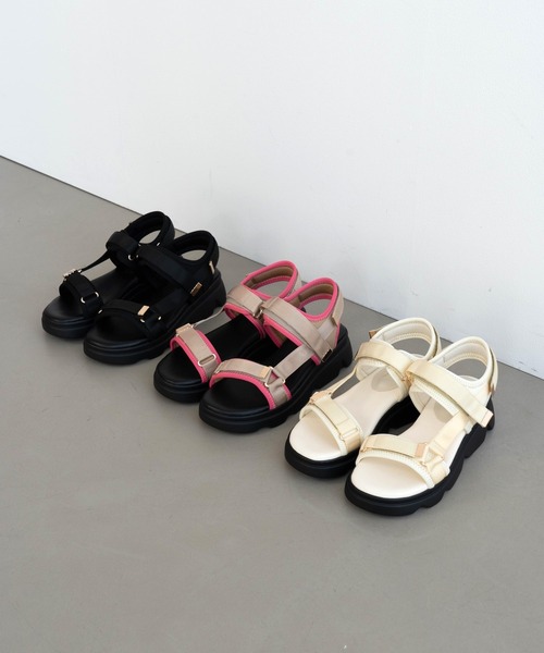 「Launa lea」 フラットサンダル M ブラック レディース_画像7
