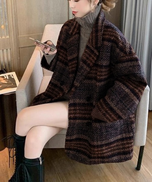 SEN TOKYO コート チェスターコート チェック柄 チェスターコート