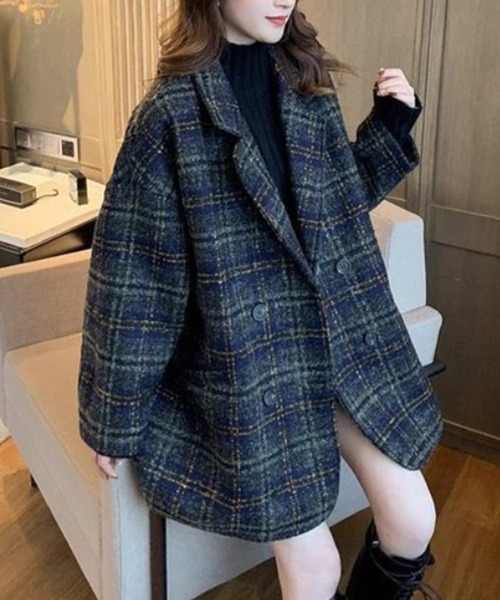 SEN TOKYO コート チェスターコート チェック柄 チェスターコート