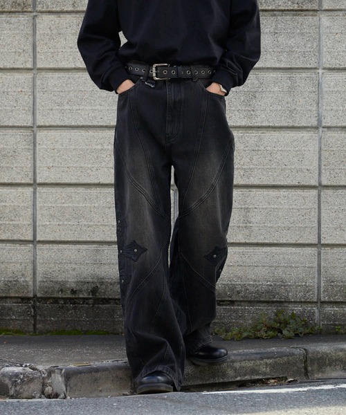 SUPPLIER（サプライヤー） ジーンズ Cross Leather Patch Baggy Denim