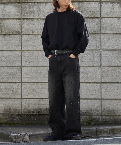 SUPPLIER（サプライヤー） ジーンズ Cross Leather Patch Baggy Denim