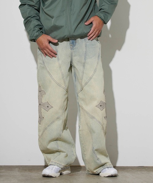 SUPPLIER（サプライヤー） ジーンズ Cross Leather Patch Baggy Denim
