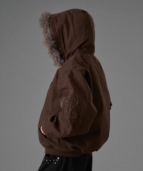 ONCILY（オンシェリー） ブルゾン アウター HEART LOGO DUCK FAUX-FUR