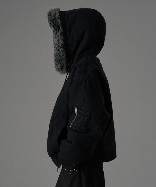 ONCILY（オンシェリー） ブルゾン アウター HEART LOGO DUCK FAUX-FUR