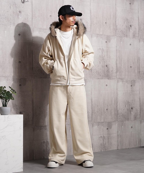 Laufer ブルゾン アウター 「Laufer」ファー使い コーデュロイ