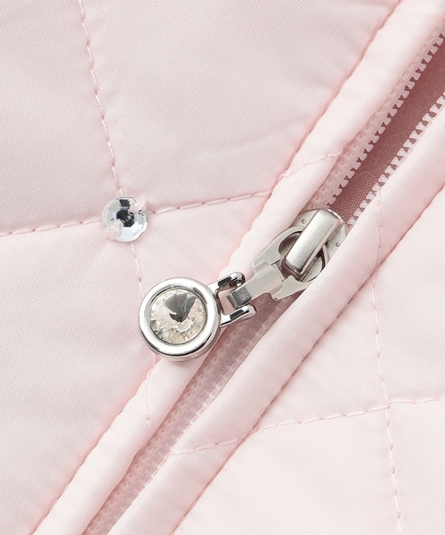 mezzo piano ブルゾン アウター リボンキルティング フェイクファー衿