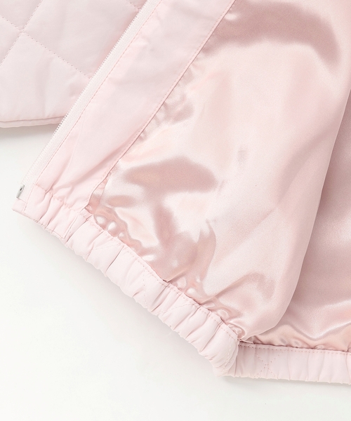 mezzo piano ブルゾン アウター リボンキルティング フェイクファー衿