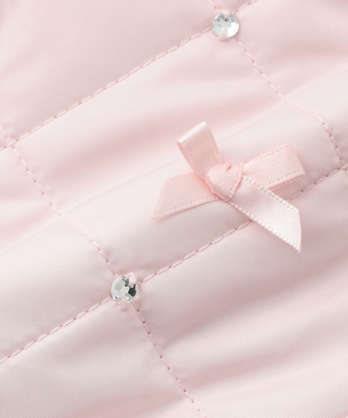 mezzo piano ブルゾン アウター リボンキルティング フェイクファー衿