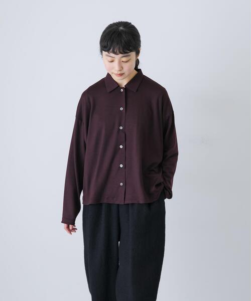 かぐれ ブラウス シャツ ウォッシャブルウールカットシャツ レディース