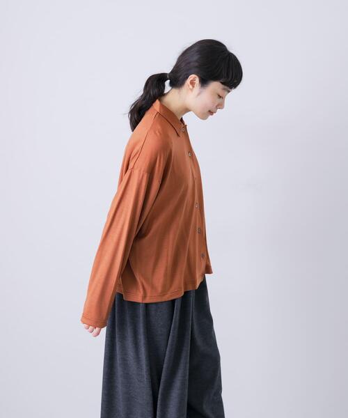 かぐれ ブラウス シャツ ウォッシャブルウールカットシャツ レディース