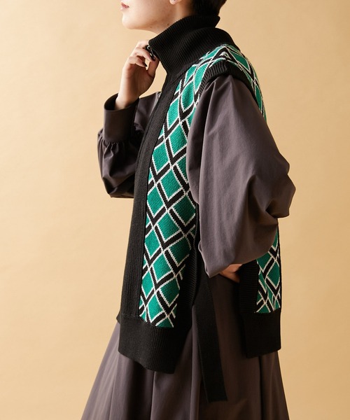 「ear PAPILLONNER」 ニットベスト FREE ブラック レディース_画像6