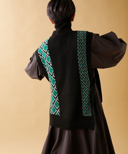 「ear PAPILLONNER」 ニットベスト FREE ブラック レディース_画像9