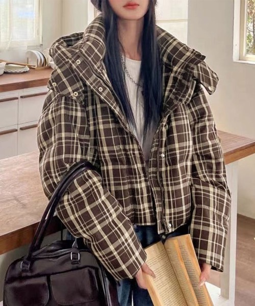 Riff（リフ） ダウンコート ダウンジャケット チェック柄中綿