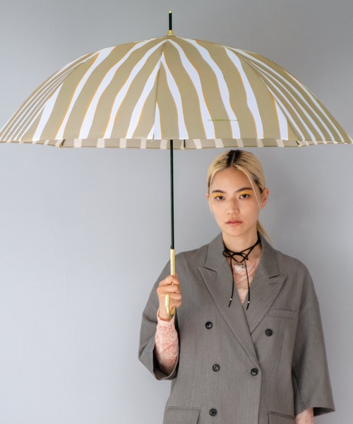 Wpc. uvカット 傘 ニュアンスストライプ 雨傘 長傘 レディース
