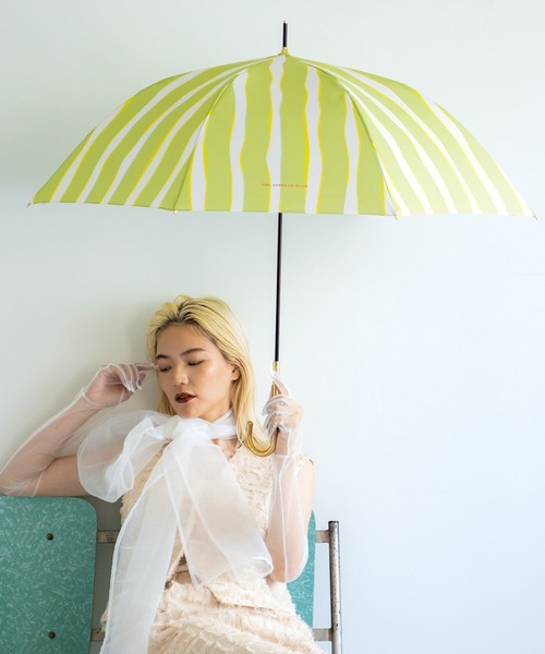 Wpc. uvカット 傘 ニュアンスストライプ 雨傘 長傘 レディース