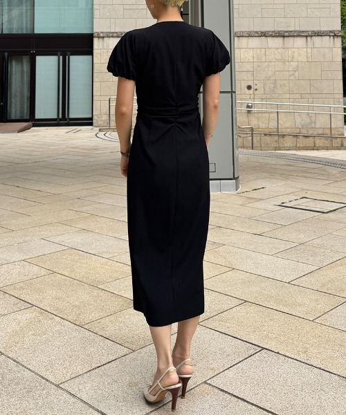 「JENNE」 半袖ワンピース LARGE ブラック レディースの画像