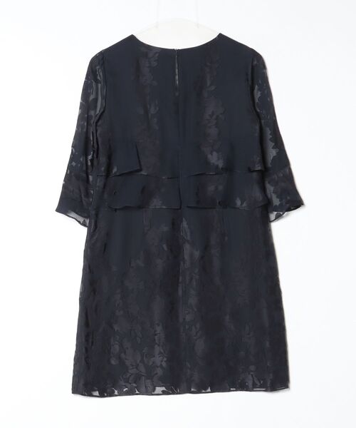 「Rose Tiara」 花柄7分袖ワンピース S ネイビー レディース_画像2