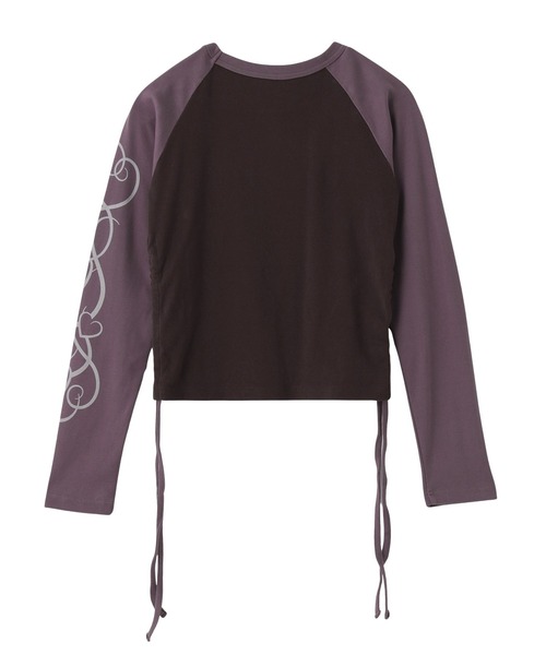 X-girl（エックスガール） tシャツ ORNAMENT HEART SLEEVE RAGLAN L/S