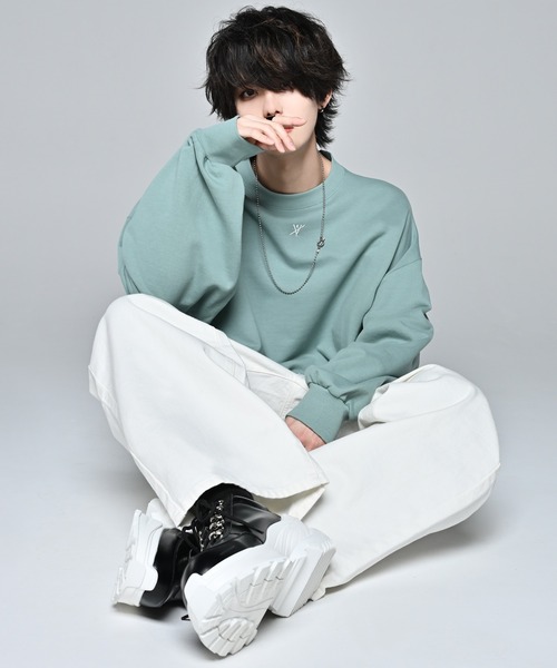 「ADRER」 スウェットカットソー MEDIUM ブラウン メンズ_画像8