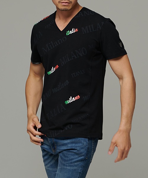 「VIOLA」 半袖Tシャツ L ブラック メンズ_画像6