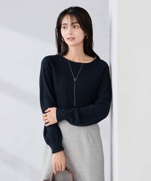 arvel0123ページ a.v.v（アー・ヴェ・ヴェ） ニット セーター アーガイルパフスリーブ