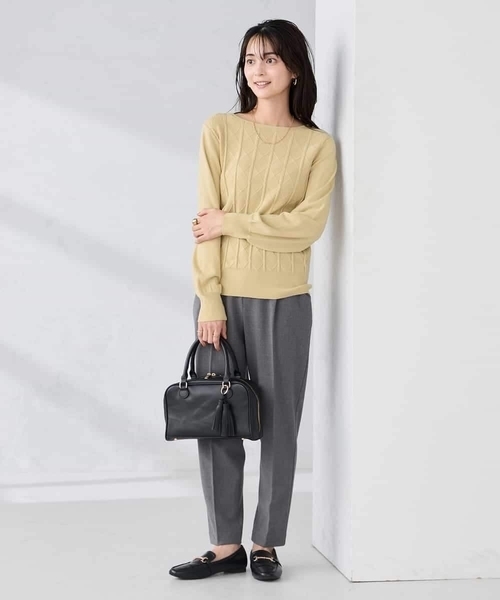 a.v.v（アー・ヴェ・ヴェ） ニット セーター アーガイルパフスリーブ