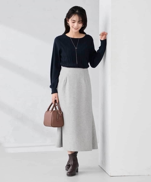 a.v.v（アー・ヴェ・ヴェ） ニット セーター アーガイルパフスリーブ