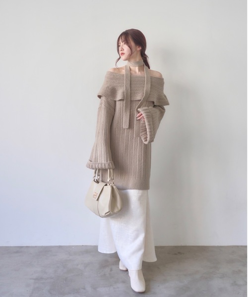 「mellowneon」 ニットワンピース FREE モカ レディース_画像3