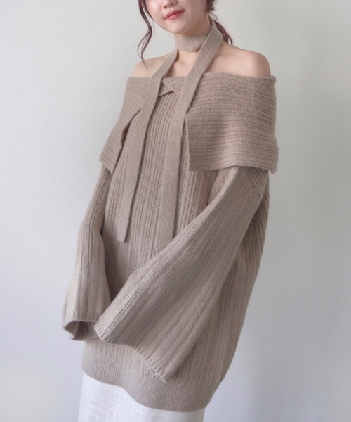 「mellowneon」 ニットワンピース FREE モカ レディース_画像4