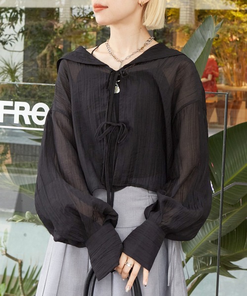 「w closet」 長袖ブラウス FREE オレンジ レディース_画像3