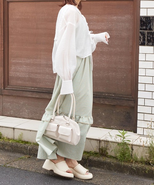 「w closet」 長袖ブラウス FREE オレンジ レディース_画像9