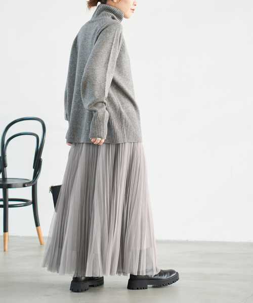 【新品未使用】Spick and Span ランダムチュールプリーツスカート Spick＆Span（スピック アンド スパン） スカート ランダムチュール