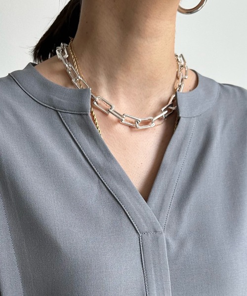 「DouDou」 長袖ブラウス FREE オフホワイト レディース_画像3