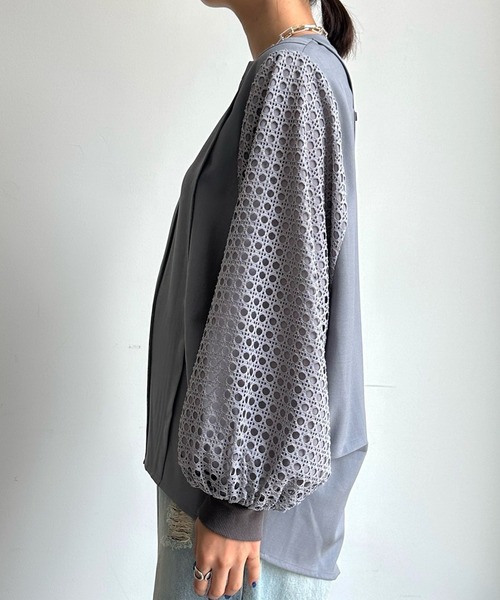 「DouDou」 長袖ブラウス FREE オフホワイト レディース_画像7