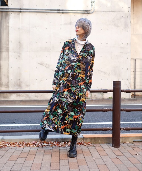 「rovtski」 長袖ワンピース FREE ブラック レディース_画像3