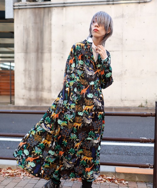 「rovtski」 長袖ワンピース FREE ブラック レディース_画像5