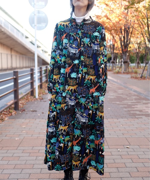 「rovtski」 長袖ワンピース FREE ブラック レディース_画像7