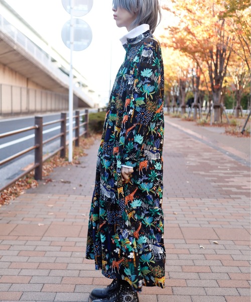 「rovtski」 長袖ワンピース FREE ブラック レディース_画像8