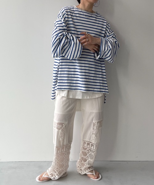 「wee9s」 イージーパンツ size1 アイボリー レディース_画像4