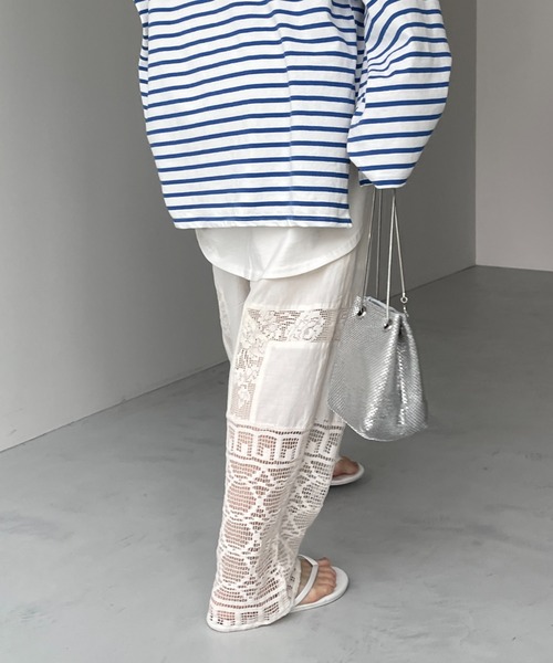 「wee9s」 イージーパンツ size1 アイボリー レディース_画像6