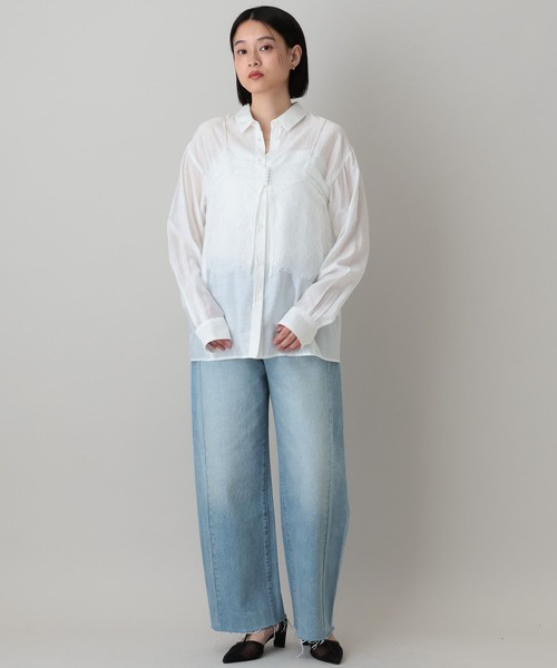 ブラウス シャツ 「セットアイテム」キャミセットシャツ レディースの画像