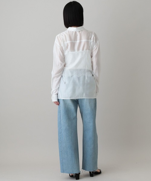 ブラウス シャツ 「セットアイテム」キャミセットシャツ レディースの画像