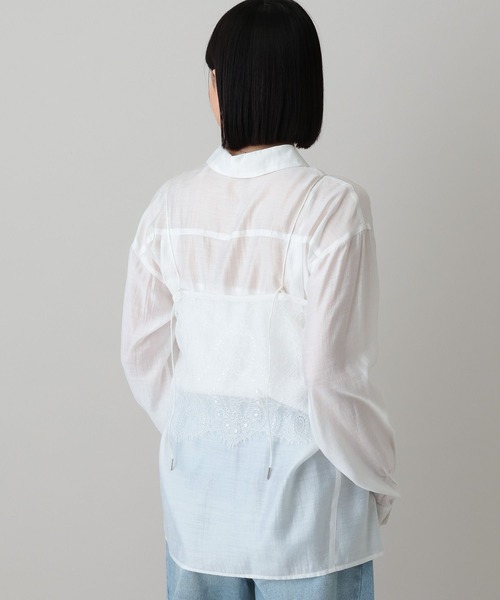 ブラウス シャツ 「セットアイテム」キャミセットシャツ レディースの画像